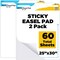 Enday Sticky Easel Pads 25"x 30" (2 Pack) - Anchor Chart Paper, Chart Paper for Teachers, Flip Chart Paper, 25 in x 30 in Easel Paper, Large White Easel Pads Self Sticky Chart Paper 30 Sheets Per Pad